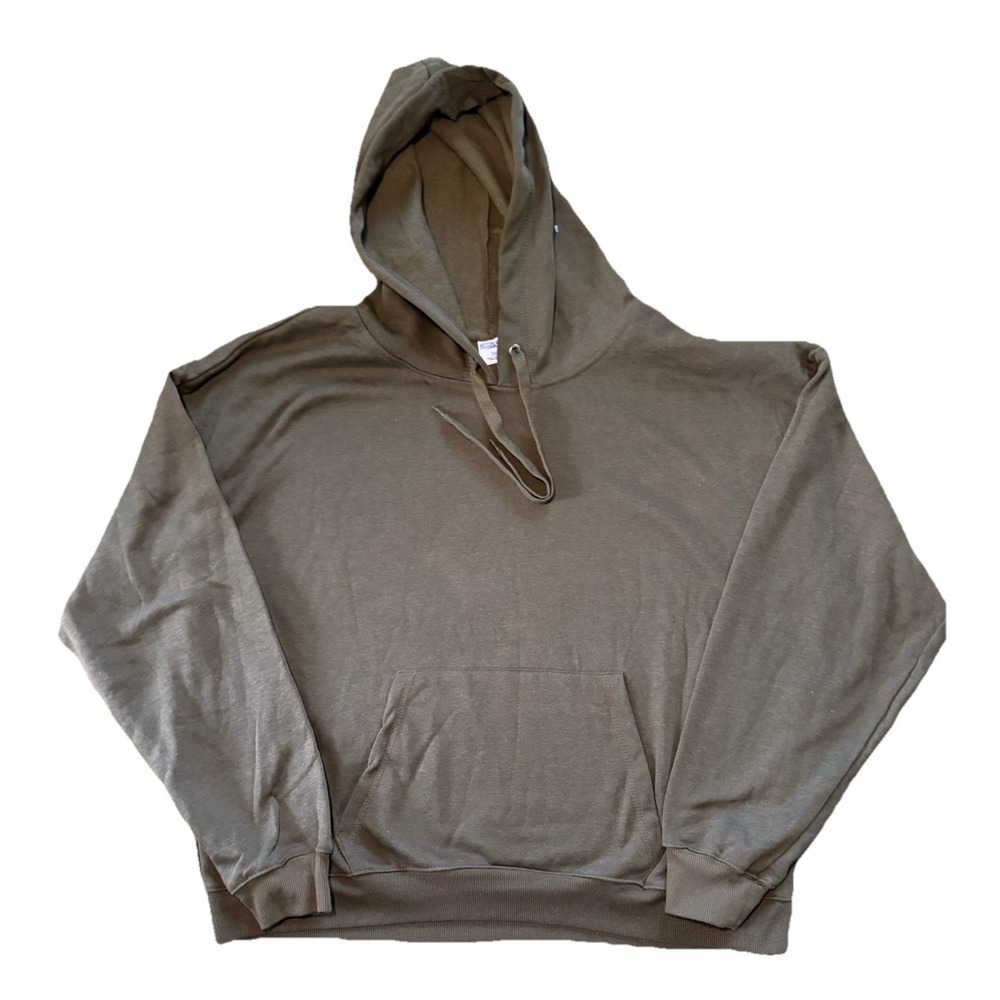 Mission Ridge Men's Brown Solid Pullover Hoodie Long Sleeve Regular Size 2XL